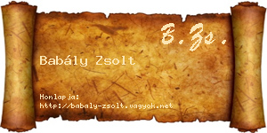 Babály Zsolt névjegykártya